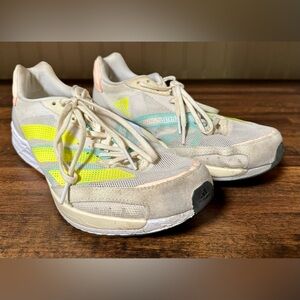 adidas Women’s Adizero Adios 6 Running Shoe White/Pulse Lime Size 9